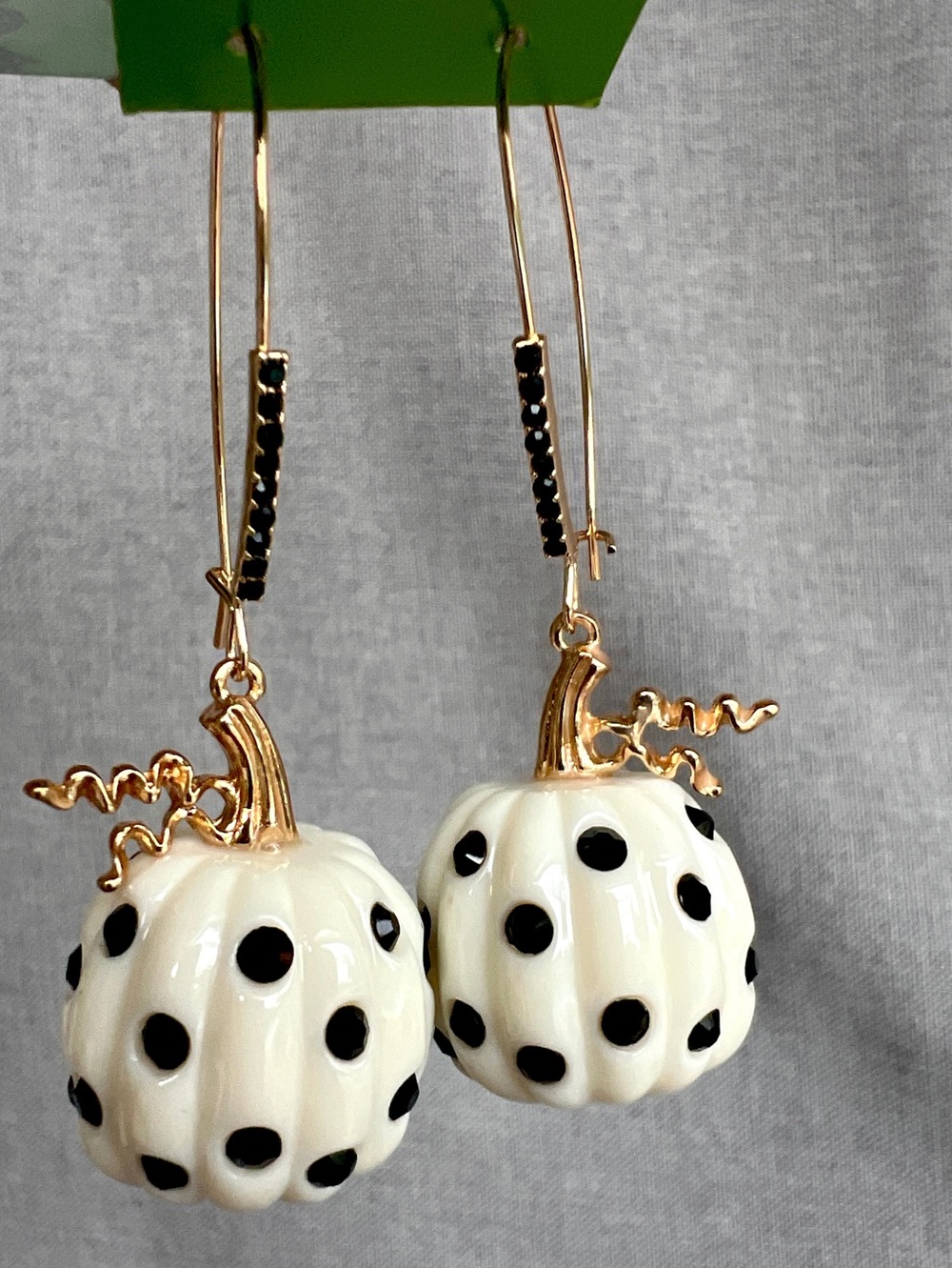 Betsey Johnson White Pumpkin drop earrings Halloween NWT